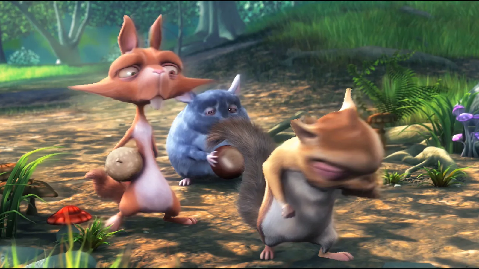La même vue. À côté du corps du lapin, l'herbe et le tronc derrière ont l'air naturels.