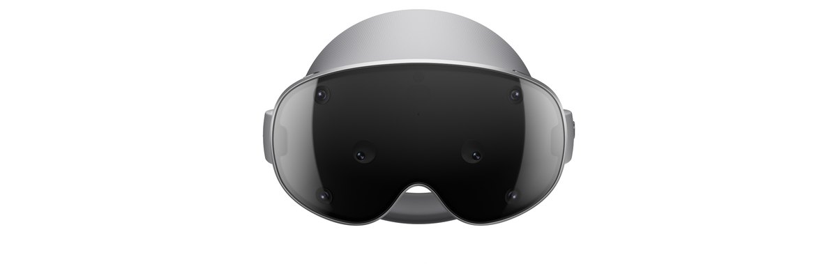 A Samsung Galaxy XR headset seen from the front.