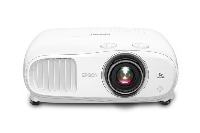 A white Epson Home Cinema 3800 projector seen from the front.