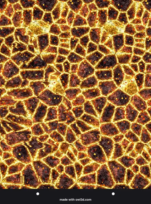 Colourful lava-pattern stereogram hiding a 3D dinosaur; answer: a dragon breathing fire